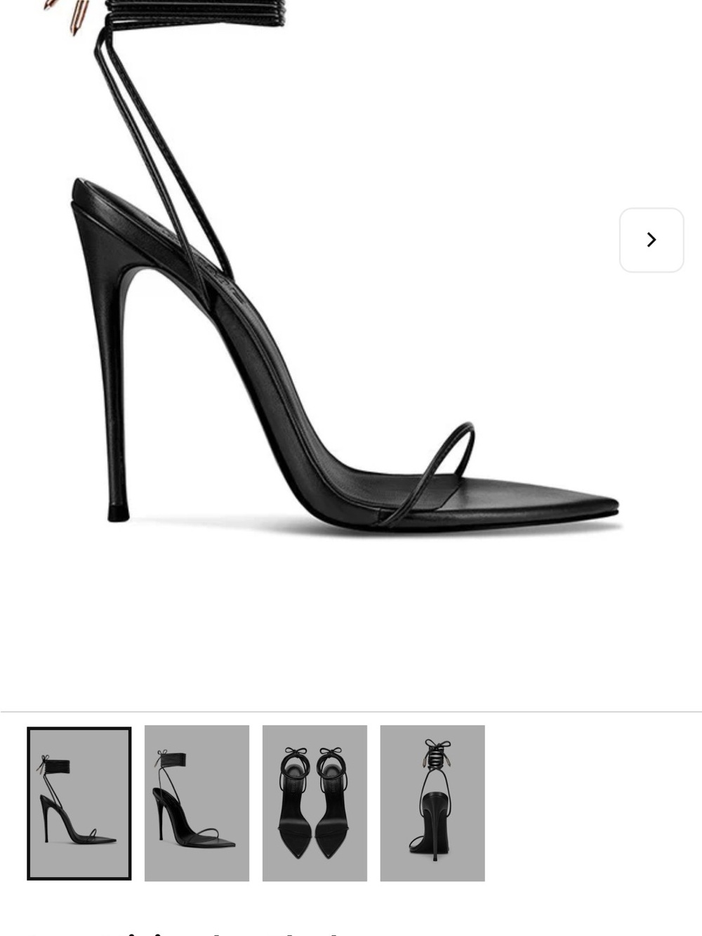La Femme Black Lace-Up Sandal